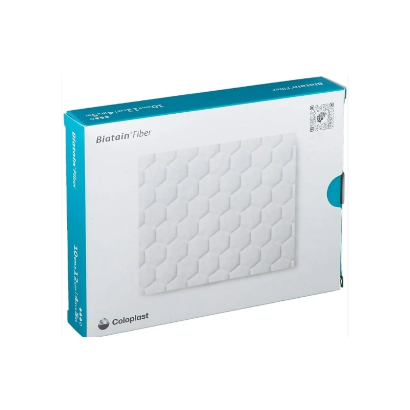 Medicazione primaria biatain fiber in tnt con fibre gelificanti assorbenti 5x5 cm 10 pezzi