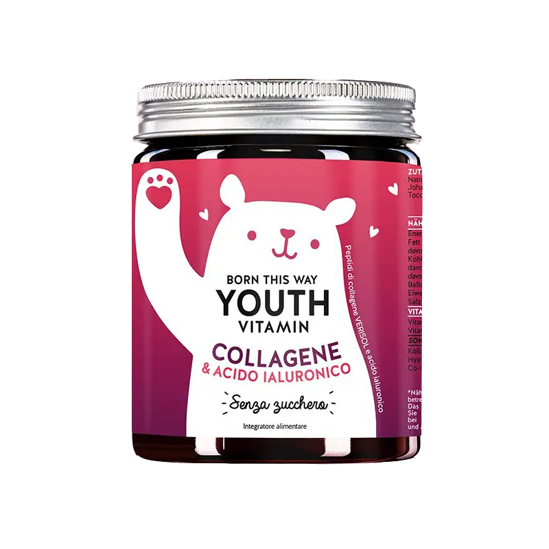Born this way youth vitamin collagene & acido ialuronico 60caramelle gommose