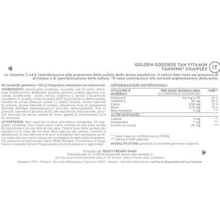 Golden goddess tan vitamin 45 caramelle gommose