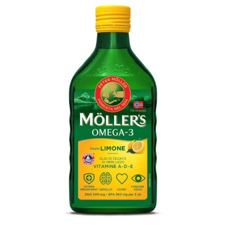 Moller's omega 3 olio limone 250 ml Moller's omega 3 olio limone 250 ml