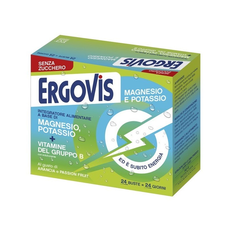 Ergovis mg+k vitamine b senza zucchero 24 bustine Ergovis mg+k vitamine b senza zucchero 24 bustine