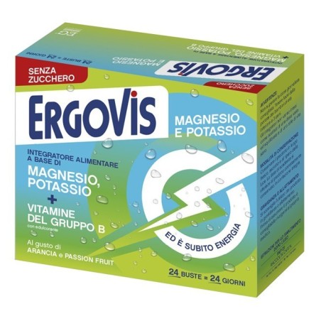 Ergovis mg+k vitamine b senza zucchero 24 bustine Ergovis mg+k vitamine b senza zucchero 24 bustine