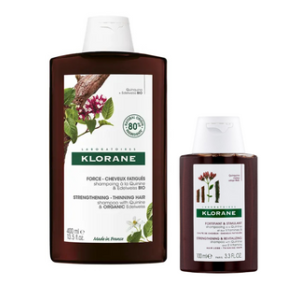 Klorane Chinina Shampoo Fortificante & Stimolante Alla Chinina 400 Ml + 1 Shampoo Fortificante & Stimolante Alla Chinina 100 Ml