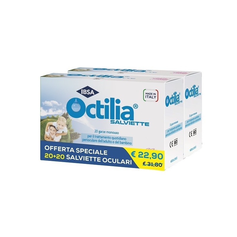 Salviette Perioculari Octilia Bipack 20+20 Garze Monouso