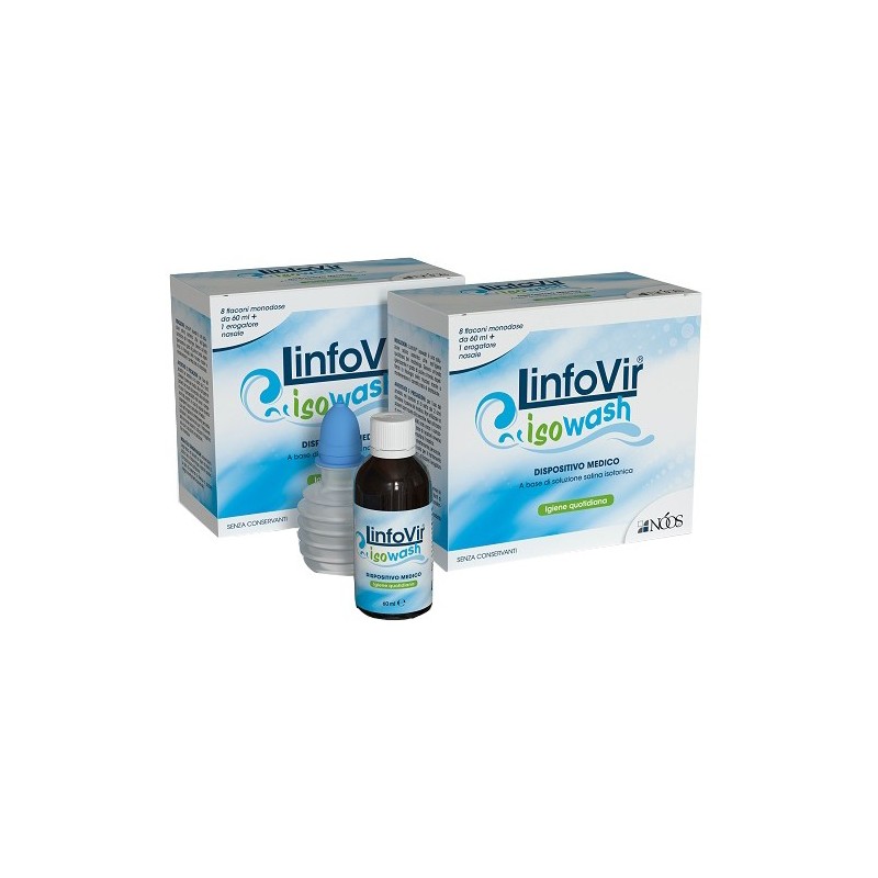 Soluzione Salina Isotonica Linfovir Isowash 2 Astucci Da 8 Flaconi Da 60 Ml