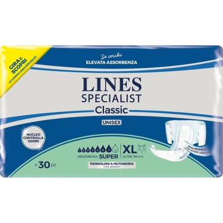 Pannolone A Mutanda Lines Specialist Classic Super Pm Xl 30 Pezzi