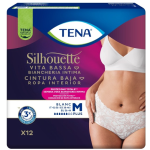 Pannolone A Mutandina Assorbente Tena Silhouette Plus White Medium 12 Pezzi