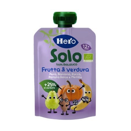 Hero Solo Omogeneizzato Patata Dolce Zucca Banana Mirtillo 100 G