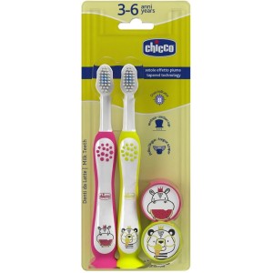 Chicco Spazzolino 3-6 Years Doppio Rosa-giallo