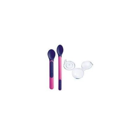 Mam Heat Sensitive Spoons & Cover 6+ Femmina Mam Heat Sensitive Spoons & Cover 6+ Femmina