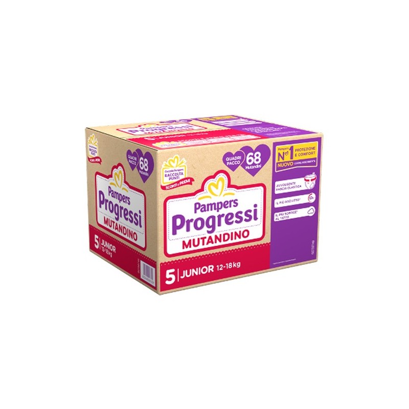 Pampers Progressi Mutandina Quadri Junior 68 Pezzi