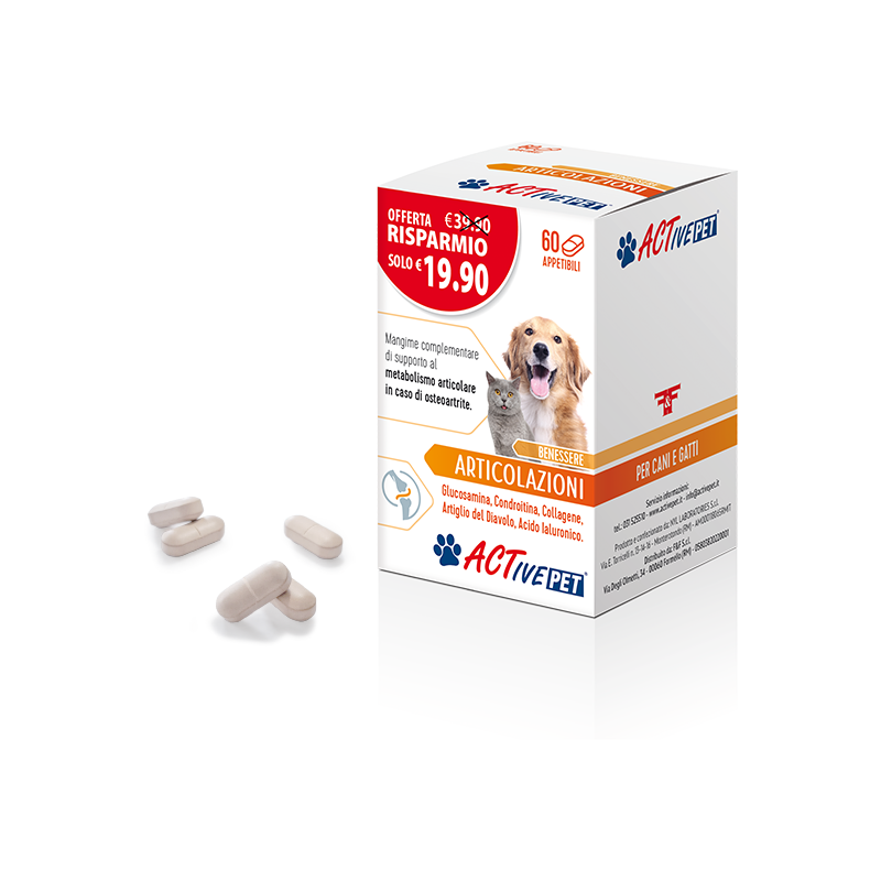Active Pet Benessere Articolazioni 60 Compresse Appetibili Active Pet Benessere Articolazioni 60 Compresse Appetibili