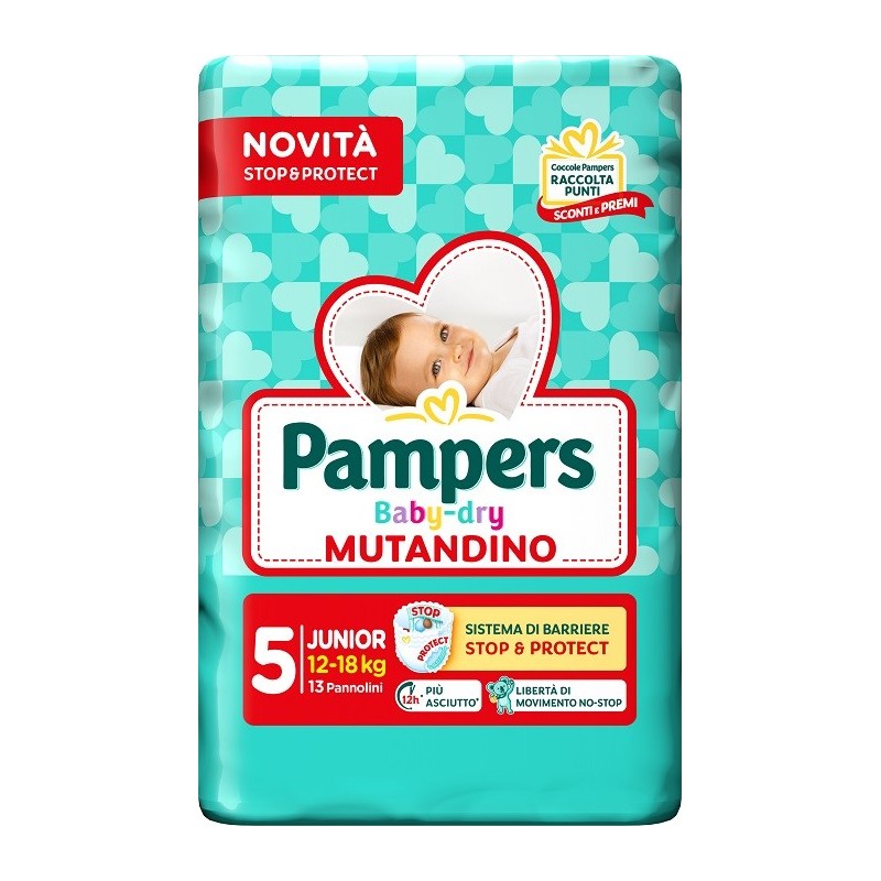 Pampers Baby Dry Pannolino Mutandina Junior Small Pack 13 Pezzi