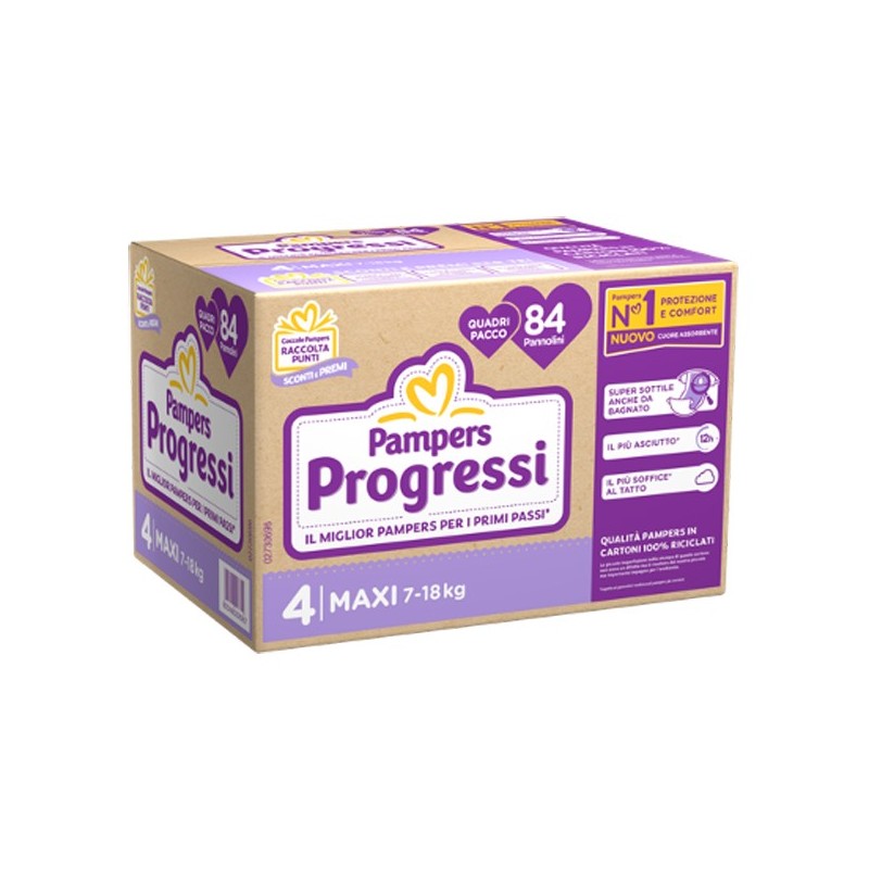 Pampers Quadri Progressi Maxi 84 Pezzi