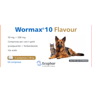 Wormax 10 Flavour 50 Mg + 500 Mg Compresse Per Cani E Gatti