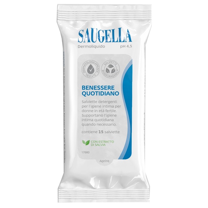 Saugella Dermoliquido Salviettine 15 Pezzi