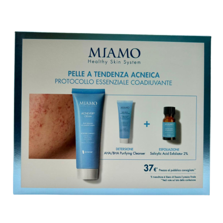 Miamo Cof Pelle Tendenza Acneica Acnever Cream 50 Ml + Omaggi Aha/bha 50 Ml E Salicilico 10 Ml