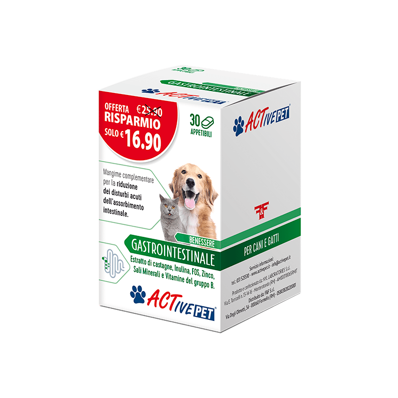 Active Pet Benessere Gastrointestinale 30 Compresse Appetibili Active Pet Benessere Gastrointestinale 30 Compresse Appetibili