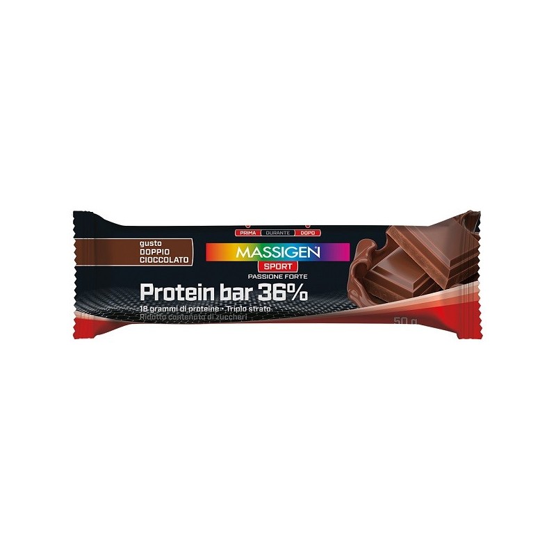 Massigen Sport Protein Barretta 36% Doppio Cioccolato 35 G