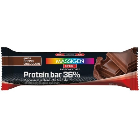 Massigen Sport Protein Barretta 36% Doppio Cioccolato 35 G