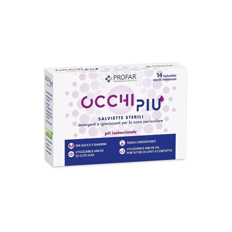 Salviette Sterili Detergenti E Igienizzanti Profar Occhipiu' Per La Zona Perioculare 14 Pezzi Salviette Sterili Detergenti E Igienizzanti Profar Occhipiu' Per La Zona Perioculare 14 Pezzi