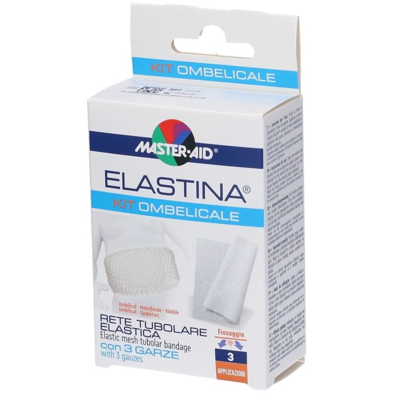 Elastina Kit Ombelicale Rete Tubolare Elastica + 3 Garze Sterili Master-aid