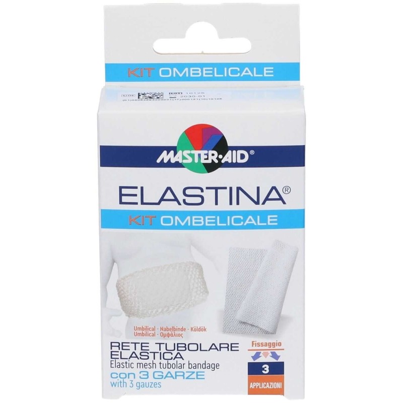 Elastina Kit Ombelicale Rete Tubolare Elastica + 3 Garze Sterili Master-aid