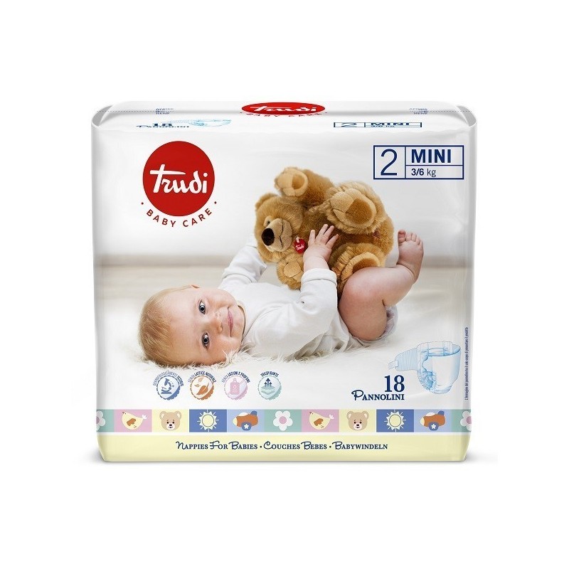 Trudi Baby Care Pannolino Per Bambini Mini 3/6kg 18 Pezzi