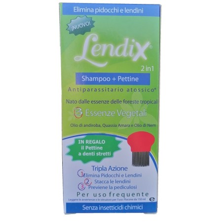 Lendix Shampoo Plus 150 Ml + Pettine Anti Pidocchi 2 In 1