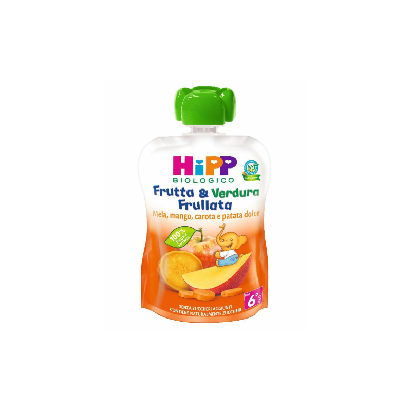 Hipp Bio Frutta & Verdura Frullata Mela Mango Banana E Carota 90 G