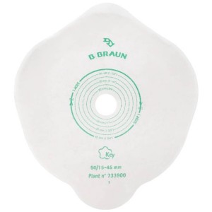 Placca Piana Flexima Key 40 Mm Con Protettore Cutaneo Idrocolloidale E Flangia 5 Pezzi