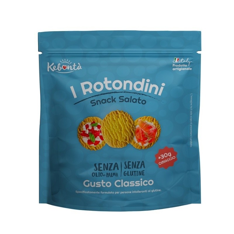 Kebonta' I Rotondini Snack Salato Gusto Classico 150 G + 30 G In Omaggio Kebonta' I Rotondini Snack Salato Gusto Classico 150 G + 30 G In Omaggio