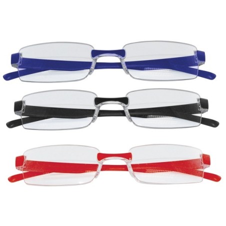 Occhiale Da Lettura Twins Silver Triple Rosso Blu Nero +2,00