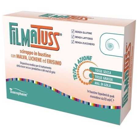 Filmatuss Sciroppo 14 Bustine Liquid Stick Pack Da 10 Ml