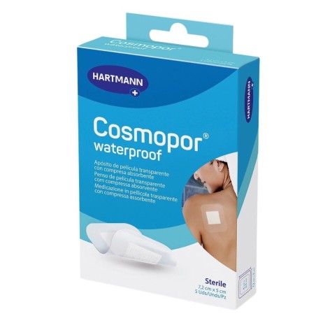 Cosmopor Waterproof Medicazione Adesiva Trasparente 7,2x5cm 5 Pezzi