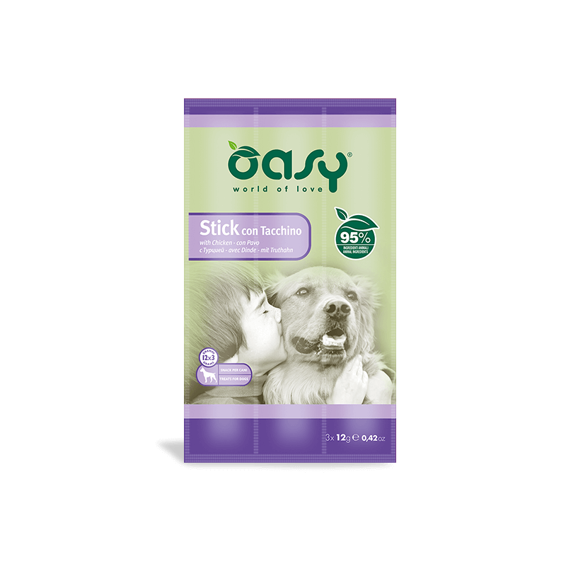 Oasy Snack Dog Stick Con Tacchino 3x12 G