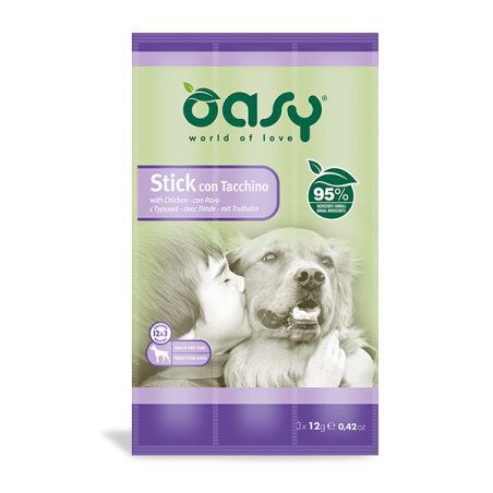 Oasy Snack Dog Stick Con Tacchino 3x12 G