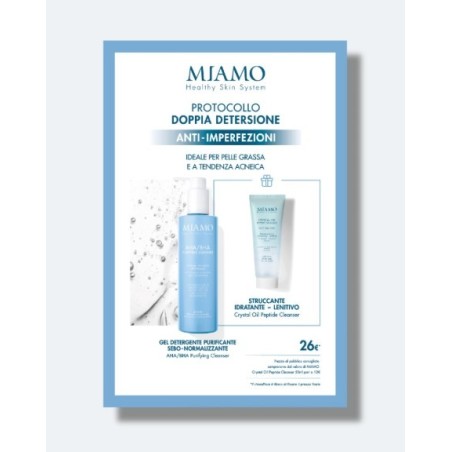 Miamo Doppia Detersione Anti-imperfezioni Protocollo 1 Aha/bha Purifying Cleanser 250 Ml + 1 Mini Crystal Oil 50 Ml