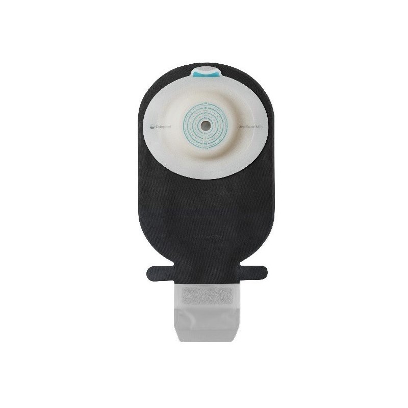 Sacca Ileostomia Sensura Mio Convex Soft Rivestimento Nero Apertura Ispezionabile Maxi Foro Ritagliabile 10-50 10 Pezzi