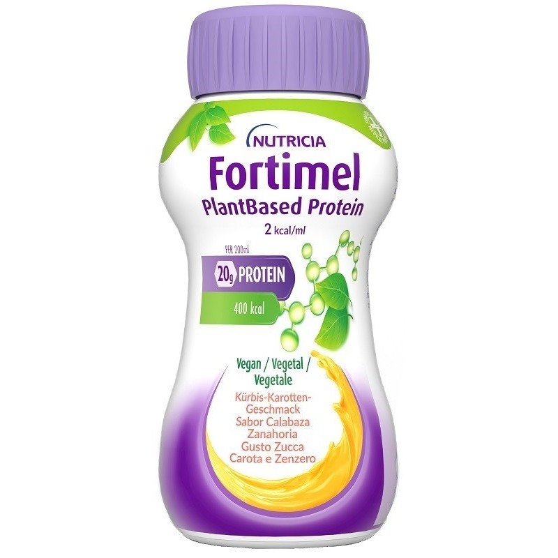 Fortimel Plantbased Protein Zucca Carota 4 Bottigliette Da 200 Ml