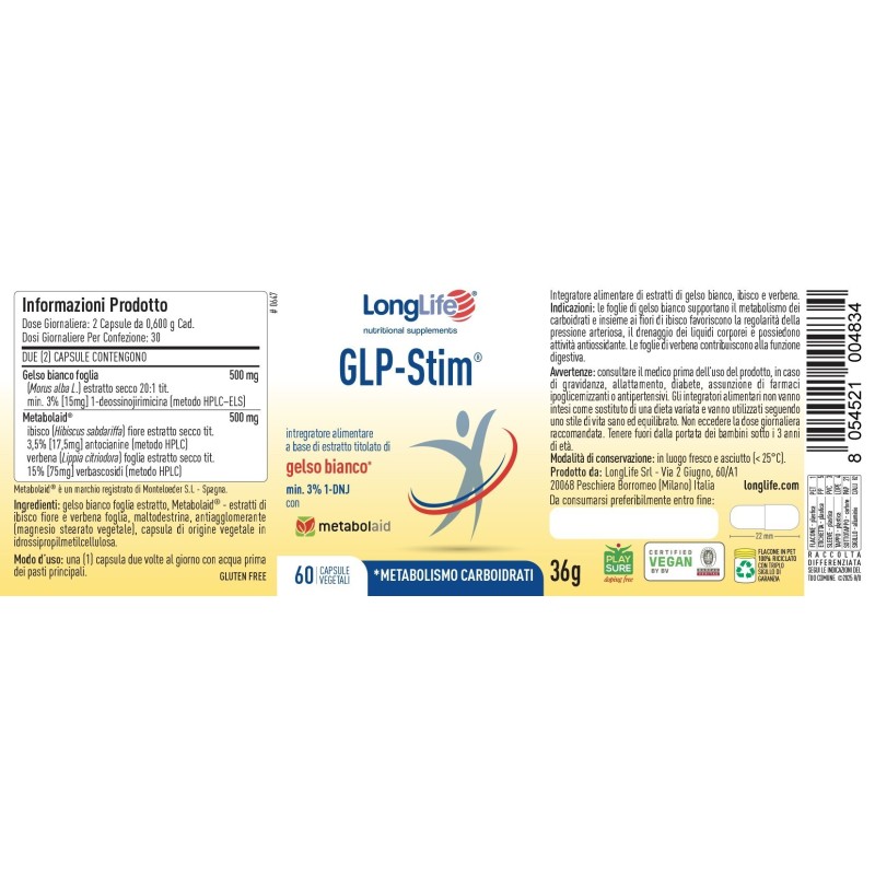 Longlife Glp-stim 60 Capsule Vegetali