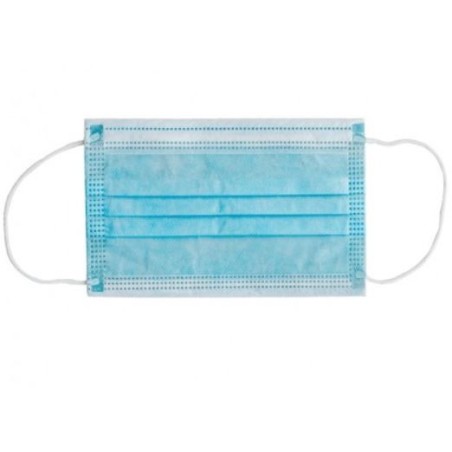 Mascherina Chirurgica Filtrante 98% 3 Veli Tipo Iir Con Elastici Adulti Azzurra 10 Pezzi