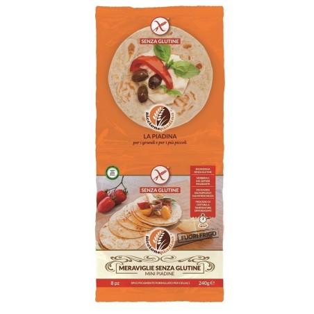 Meraviglie Senza Glutine Mini Piadine Fuori Frigo 8 Pezzi Da 30 G