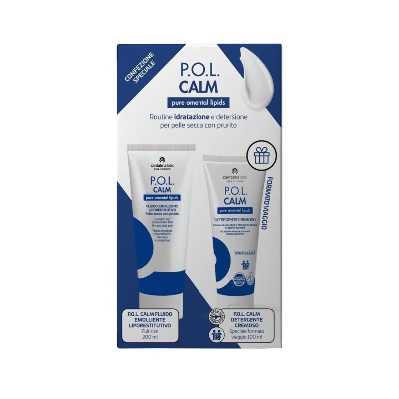 Pol Calm Fluido Emolliente Liporestitutivo 200 Ml + Pol Calm Detergente Cremoso 100 Ml