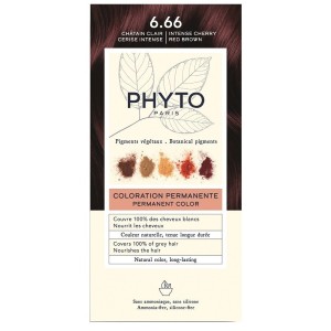 Color Kit Phytocolor 6,66 Castano Intenso Rosso Ciliegia 1 Latte Rivelatore 50 Ml + 1 Crema Colorante 50 Ml + 1 Maschera Prolung