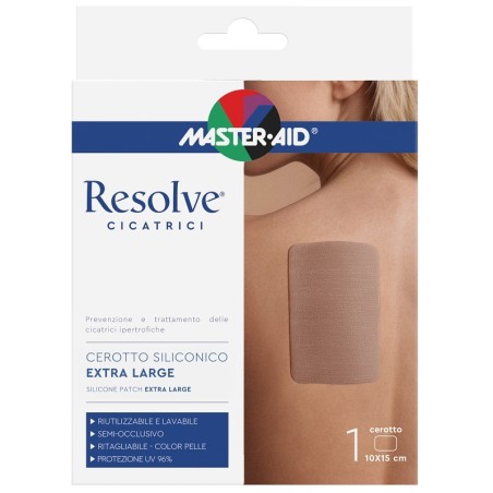 Cerotto Siliconico Master-aid Resolve Cicatrici Extra Large 10x15 Cm 1 Pezzo Cerotto Siliconico Master-aid Resolve Cicatrici Extra Large 10x15 Cm 1 Pezzo