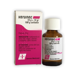 Verunec 15 g + 15 g/100 g collodio