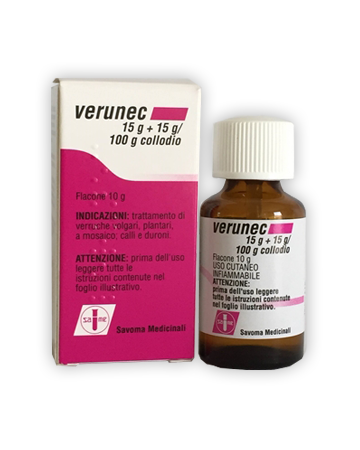 Verunec 15 g + 15 g/100 g collodio