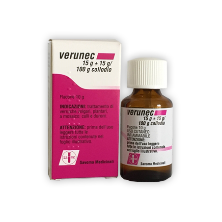 Verunec 15 g + 15 g/100 g collodio