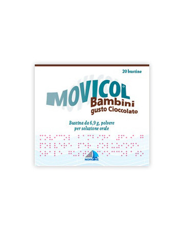 Movicol bambini 6,9 g, polvere per soluzione orale, gusto cioccolato
